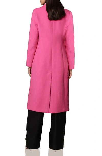 Avec Les Filles Longline Coat In Fuschia