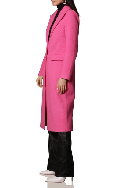 Avec Les Filles Longline Coat In Fuschia