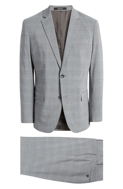 Shop Nordstrom Trim Fit Plaid Wool Blend Suit In Grey Metro Plaid