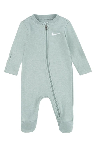 Shop Nike Essentials French Terry Footie In Mica Green Heather