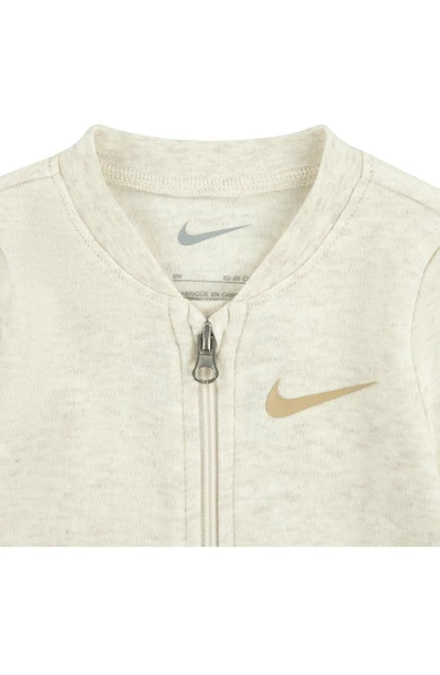 Shop Nike Essentials French Terry Footie In Pale Ivory Heather