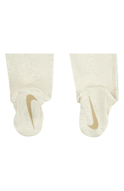 Shop Nike Essentials French Terry Footie In Pale Ivory Heather