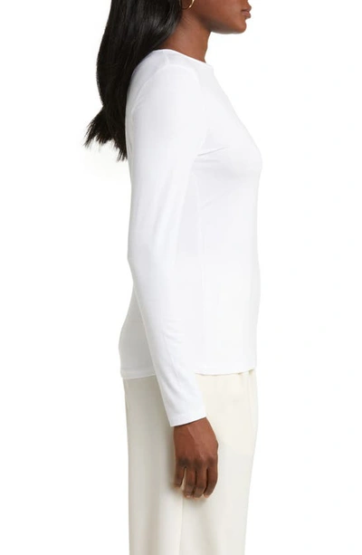 Halogen Crewneck Long Sleeve T-shirt In Bright White