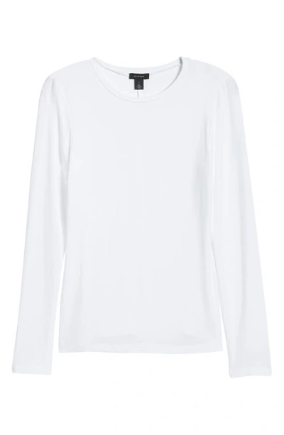 Halogen Crewneck Long Sleeve T-shirt In Bright White