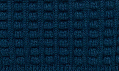 Shop French Connection Mozart Mixed Stitch Cotton Sweater In Deep Teal