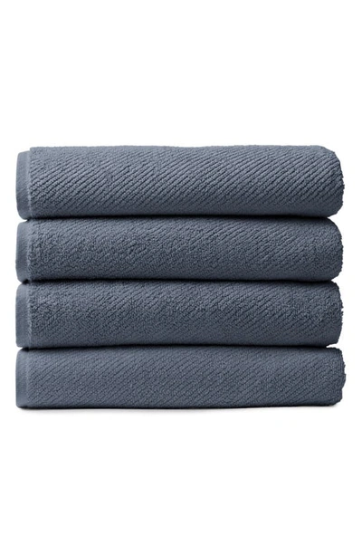 Shop Coyuchi Set Of 4 Air Weight Organic Cotton Towels In French Blue