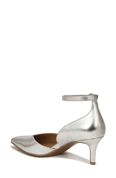 Shop Naturalizer Evelyn Ankle Strap Pointed Toe Pump In Silver Leather