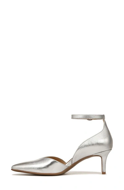 Shop Naturalizer Evelyn Ankle Strap Pointed Toe Pump In Silver Leather