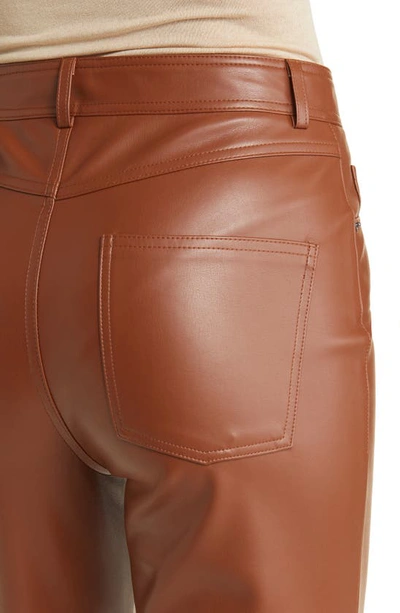 Shop Steve Madden Josie Faux Leather Five Pocket Pants In Cognac