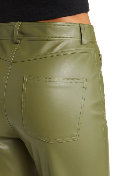 Shop Steve Madden Josie Faux Leather Five Pocket Pants In Light Olive