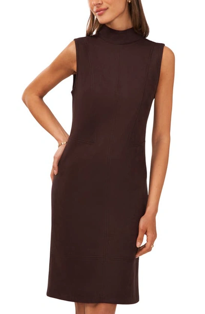 Halogen Mock Neck Sleeveless Dress In Dark Roast
