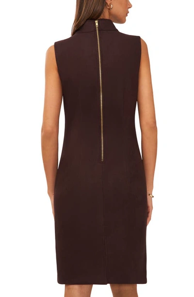 Halogen Mock Neck Sleeveless Dress In Dark Roast