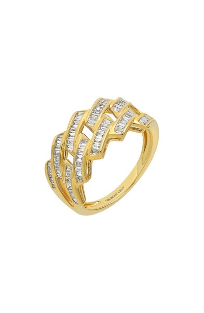 Shop Bony Levy Gatsby Wide Diamond Ring In 18k Yellow Gold