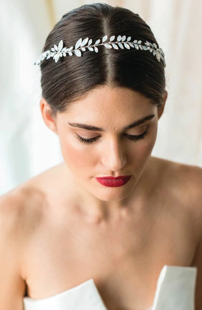 Shop Brides And Hairpins Paris Opal & Crystal Halo In Silver