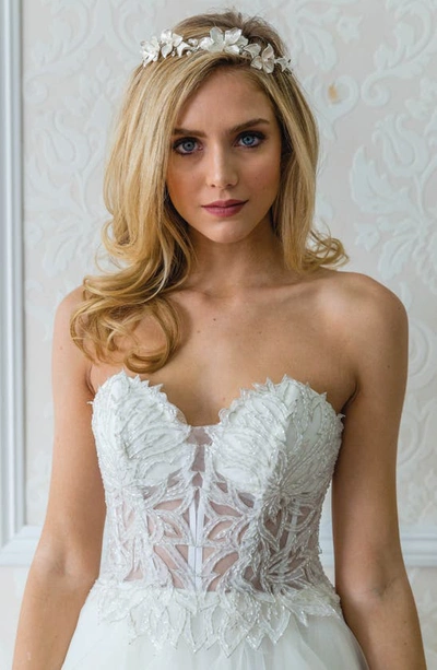 Brides And Hairpins Noemie Crown Halo Comb In Silver