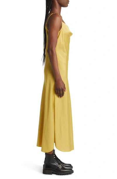Allsaints Hadley Satin Slipdress In Metallic Rich Gold