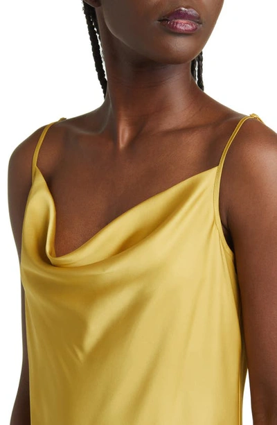 Allsaints Hadley Satin Slipdress In Metallic Rich Gold