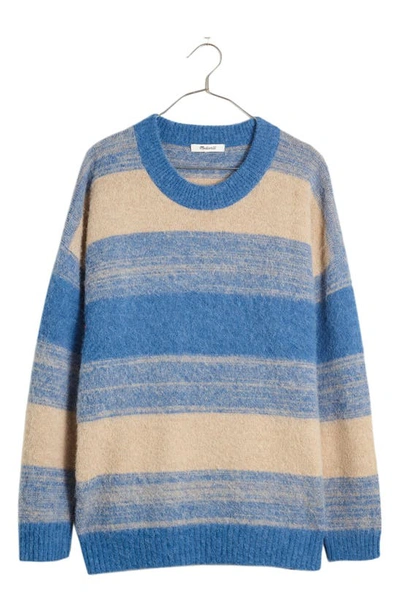 Shop Madewell Otis Space Dye Pullover Sweater In Sky Spacedye