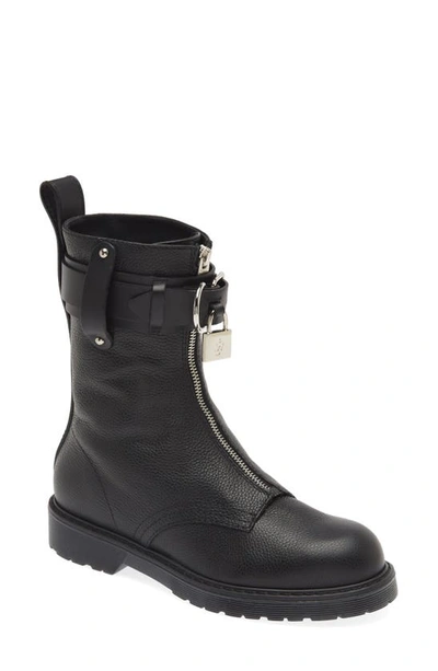 Shop Jw Anderson Lock Detail Combat Ankle Boot In Black