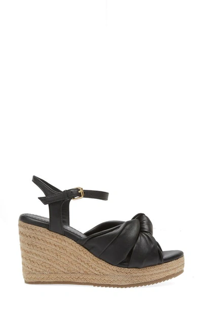 Ted Baker Taymin Knotted Espadrille Wedge Sandal In Black