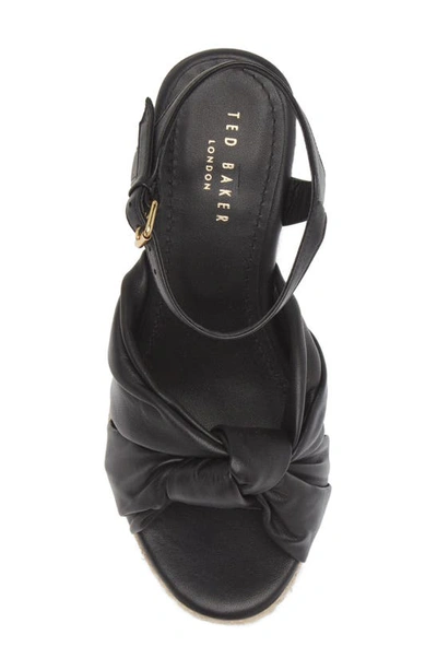 Shop Ted Baker Taymin Knotted Espadrille Wedge Sandal In Black
