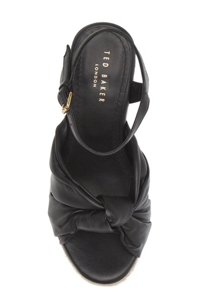 Ted Baker Taymin Knotted Espadrille Wedge Sandal In Black