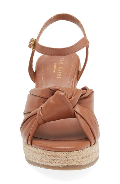 Shop Ted Baker Taymin Knotted Espadrille Wedge Sandal In Tan