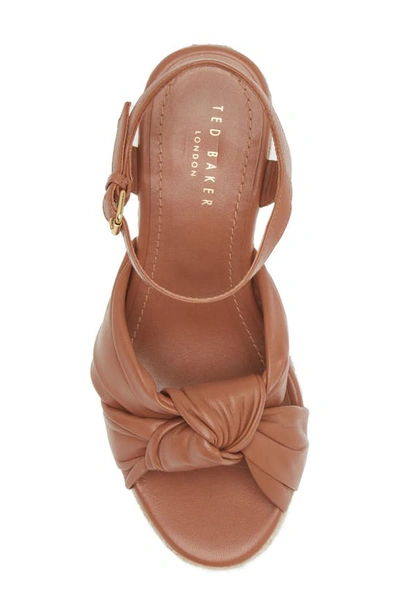 Ted Baker Taymin Knotted Espadrille Wedge Sandal In Tan