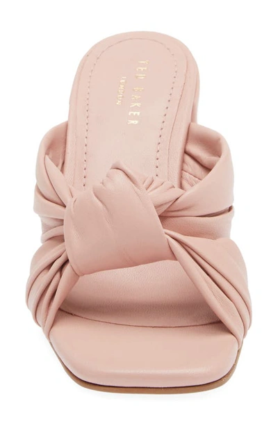 Ted Baker Shennly Knotted Block Heel Slide Sandal In Pale Pink