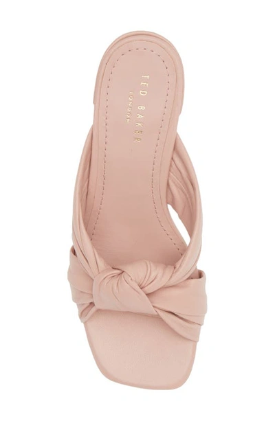 Ted Baker Shennly Knotted Block Heel Slide Sandal In Pale Pink
