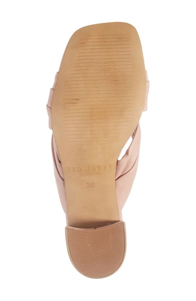 Ted Baker Shennly Knotted Block Heel Slide Sandal In Pale Pink