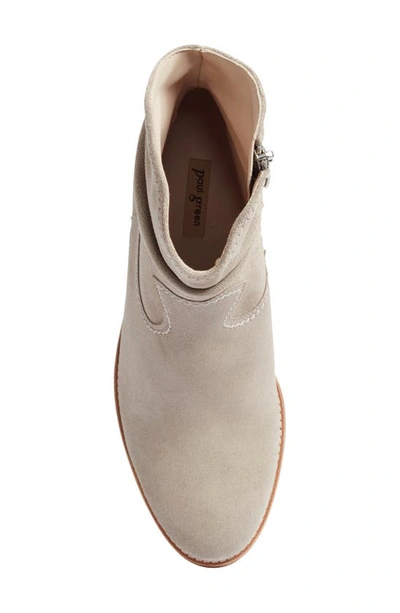 Paul Green Shilo Western Bootie In Stone Soft Suede