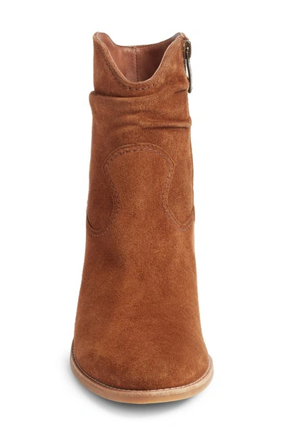 Paul Green Shilo Western Bootie In Toffee Soft Suede