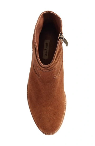 Paul Green Shilo Western Bootie In Toffee Soft Suede
