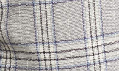 Open Edit Plaid Side Button Blazer Dress In Black- Blue Poly Check