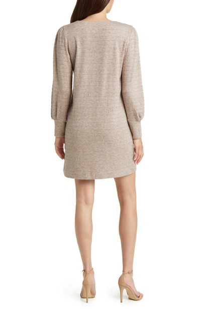Shop Julia Jordan Long Sleeve Sweater Minidress In Oatmeal