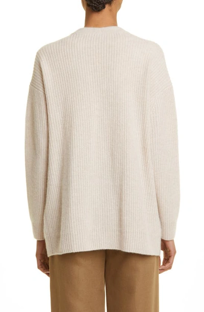 Shop Vince Oversize Wool & Cashmere Cardigan In White Sand