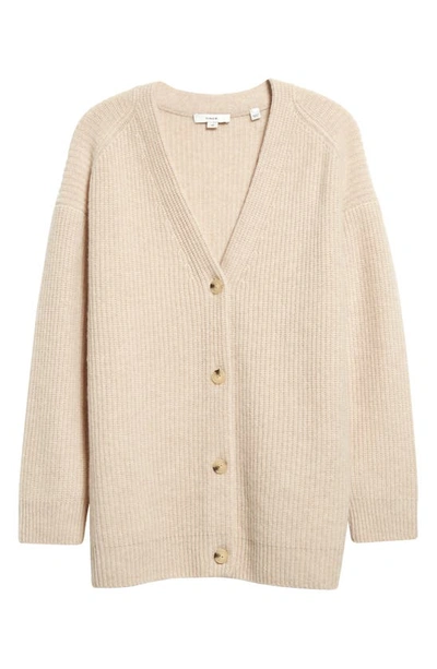 Shop Vince Oversize Wool & Cashmere Cardigan In White Sand