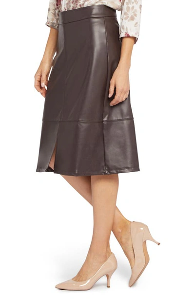 NYDJ NYDJ FAUX LEATHER A-LINE SKIRT 