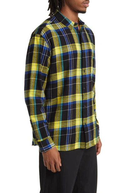 Shop Bp. Plaid Flannel Button-up Shirt In Black Andrew Madras