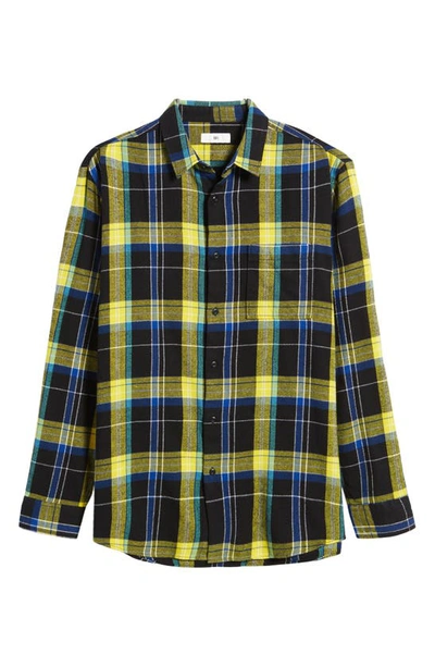 Shop Bp. Plaid Flannel Button-up Shirt In Black Andrew Madras