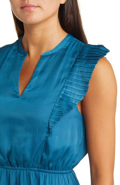 Steve Madden Pleated Cap Sleeve Minidress In Moroccan Blue