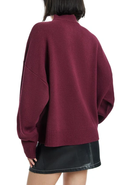 Shop Allsaints A Star Funnel Neck Sweater In Winter Orchid Red