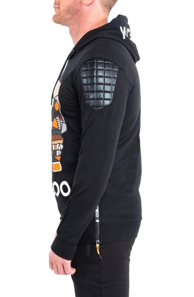 Maceoo Skull Black Hoodie In Black