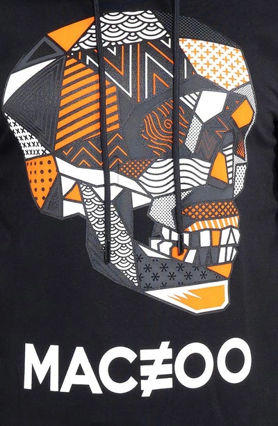 Maceoo Skull Black Hoodie In Black