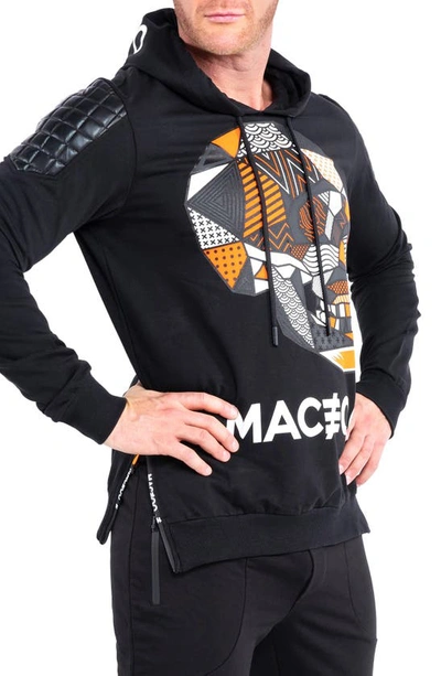 Maceoo Skull Black Hoodie In Black