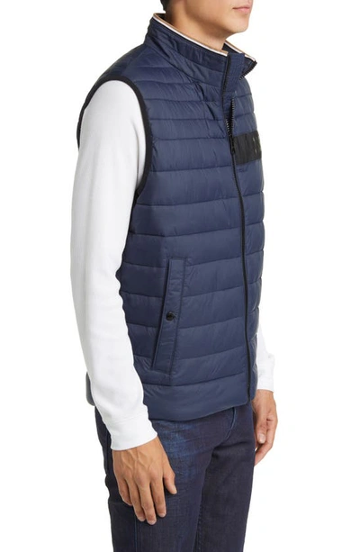 Shop Hugo Boss Darolan Water Repellent Quilted Vest In Dark Blue