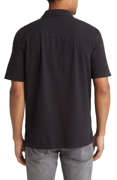 Shop Good Man Brand Flex Pro Lite Stretch Cotton Camp Polo In Black