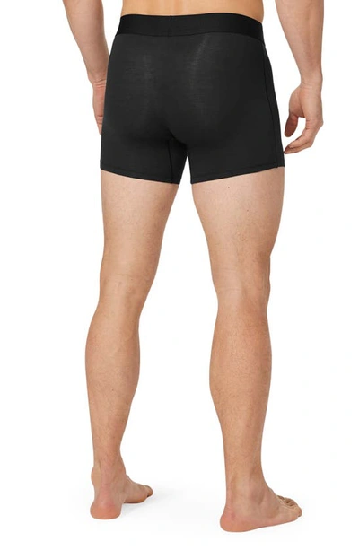 Shop Tommy John 4-inch Cool Cotton Boxer Briefs In Black W/ Habanero Contrast