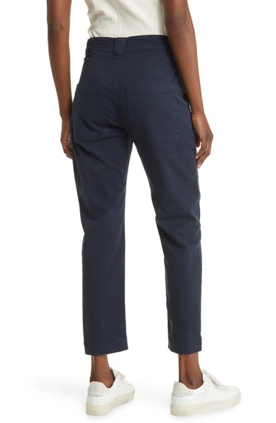 Frame Trapunto Button Tab Cuff Pants In Washed Navy
